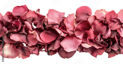 Rose petals arranged beautifully for decoration, cut out - stock png.