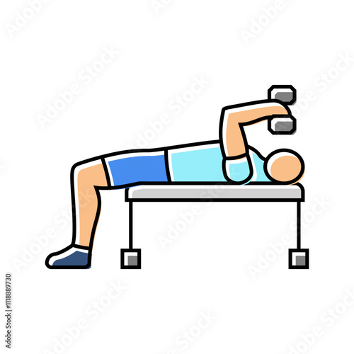 skull crushers arm fitness exercise color icon vector. skull crushers arm fitness exercise sign. isolated symbol illustration