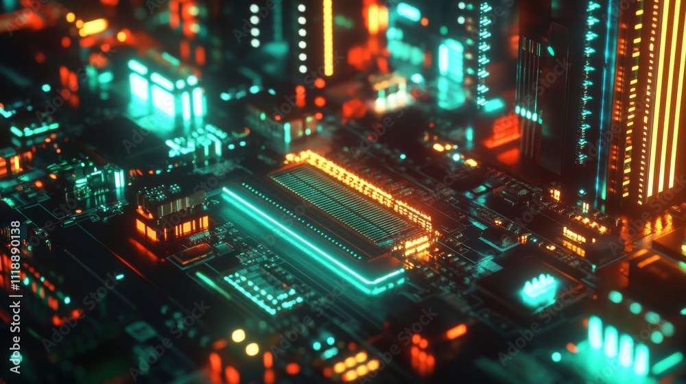 Obraz premium Futuristic Circuit Board Technology