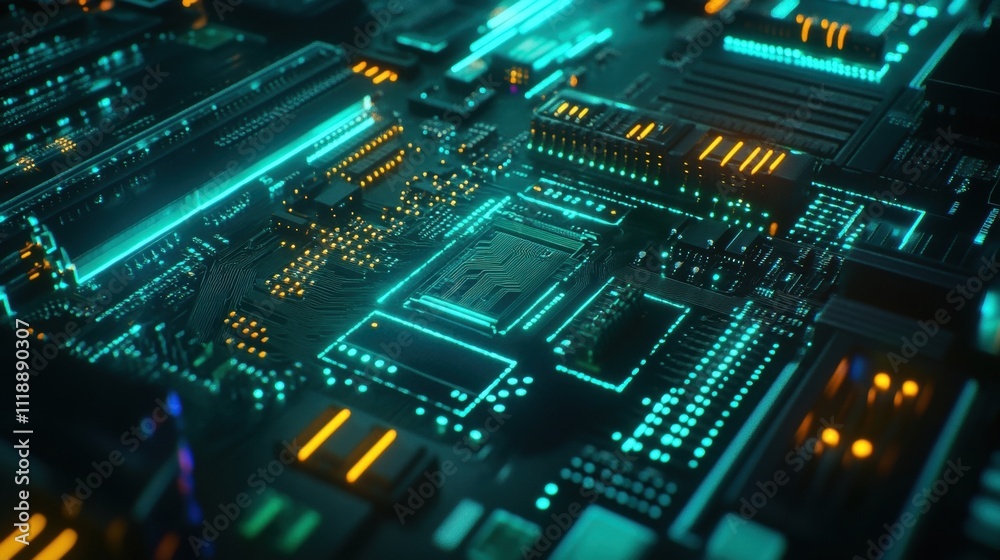 Fototapeta premium Futuristic Circuit Board Technology