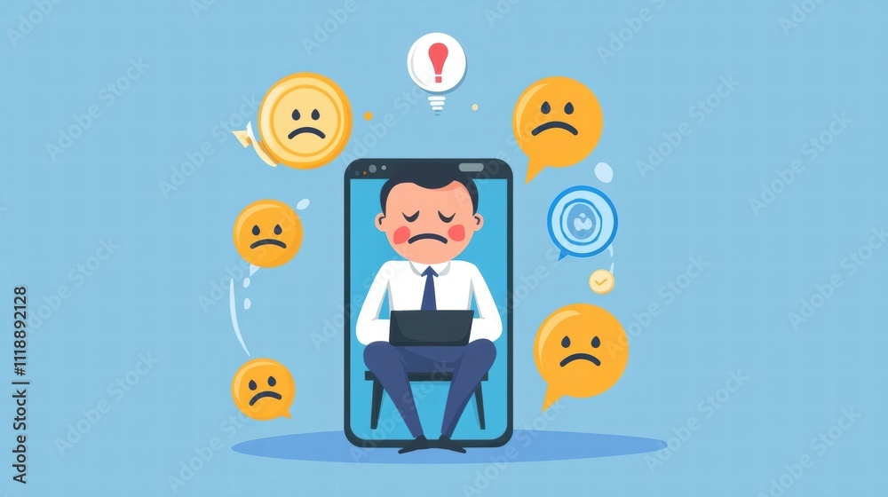 Overwhelmed Businessman Facing Negative Feedback Overwhelmed Businessman Facing Negative Feedback