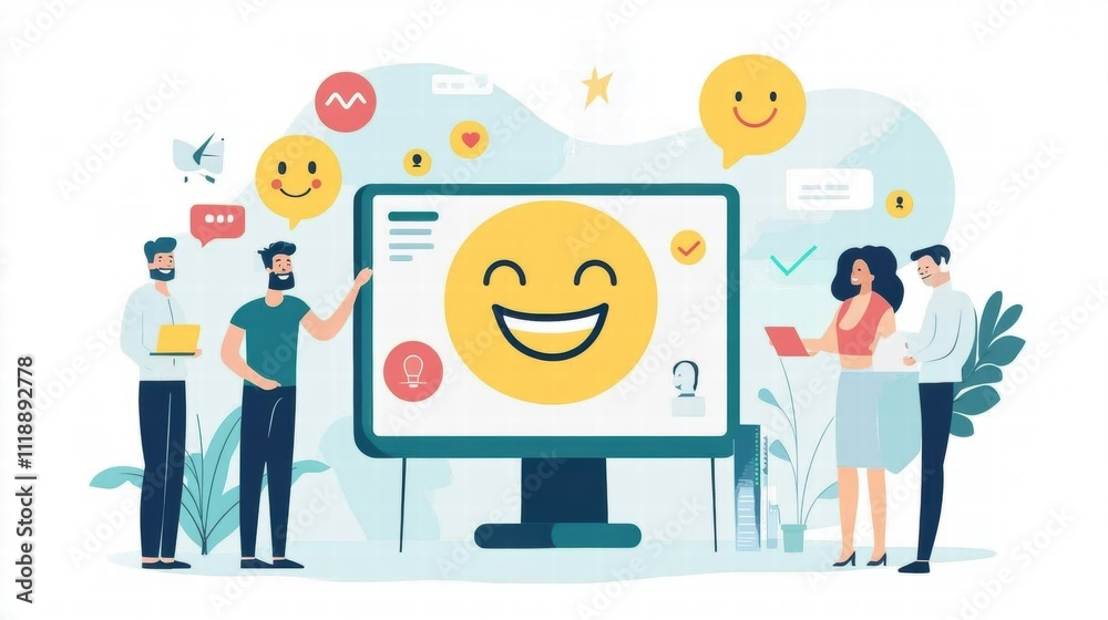 Happy Team, Positive Feedback, Customer Satisfaction Happy Team, Positive Feedback, Customer Satisfaction