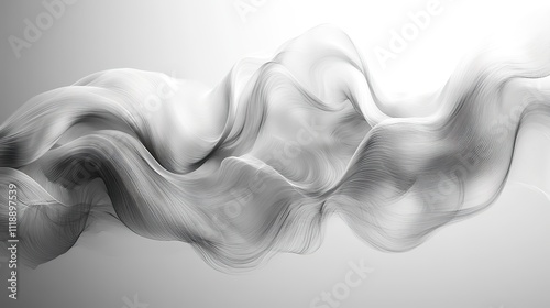 A clean white background serves as the canvas for a series of dynamic wavy lines