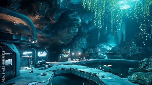 Subterranean Oasis: A Futuristic Cave Haven