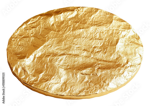 Gold foil sheet used for decorative purposes, cut out - stock png.