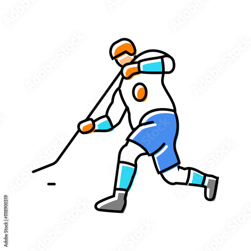 backhand shot ice hockey sport game color icon vector. backhand shot ice hockey sport game sign. isolated symbol illustration
