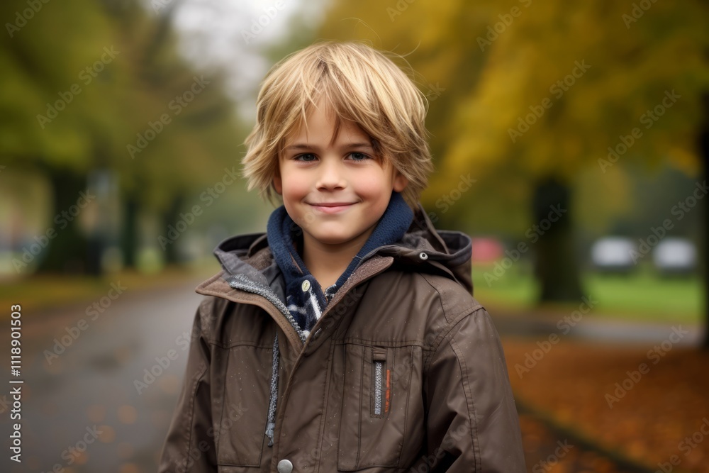 Portrait of a cute little boy in autumn park. Outdoor. Portrait of a cute little boy in autumn park. Outdoor.