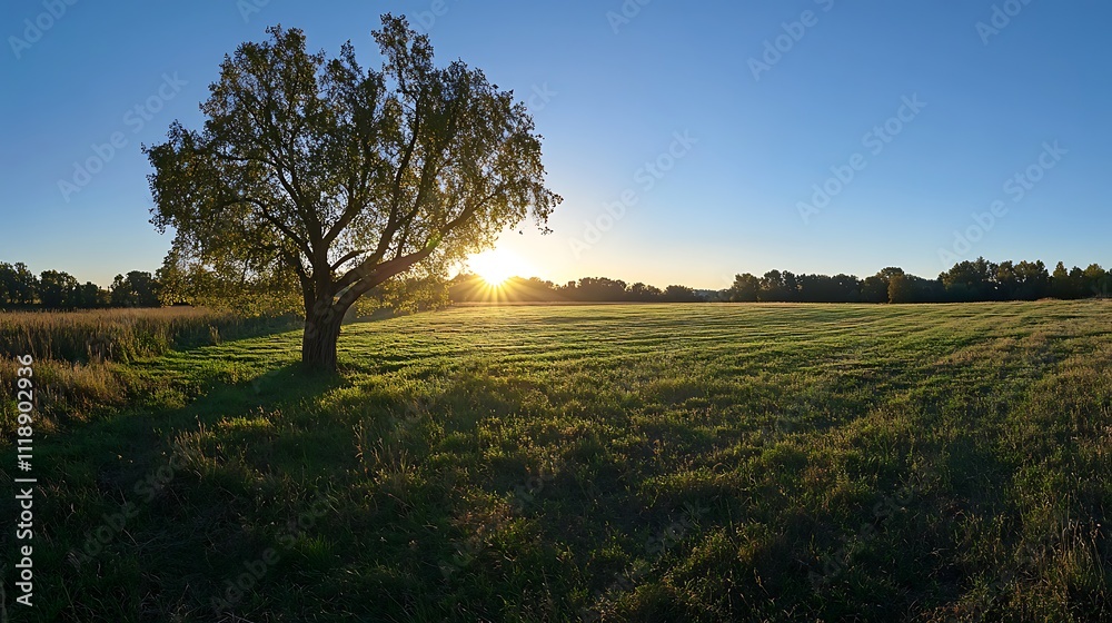 Fototapeta premium panoramic vibrant rural landscape