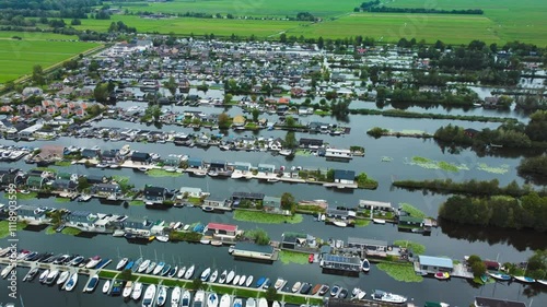 Houses and Boats, Islands and Canals. Scheendijk, Netherlands photo