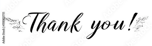 Elegant Thank You Calligraphy Text Greeting Card Banner