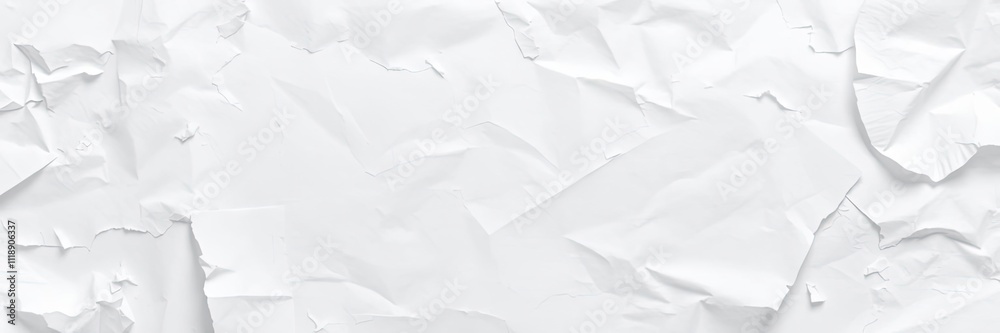 Obraz premium Crumpled paper background with scattered squares of paper on the floor, disheveled paper, crinkled paper