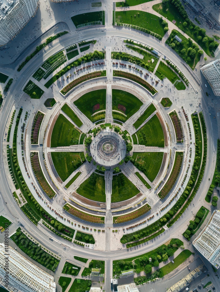 Kazan, Russia. Kazan Millennium Park, Aerial View, HEAD OVER SHOT. Kazan, Russia. Kazan Millennium Park, Aerial View, HEAD OVER SHOT.