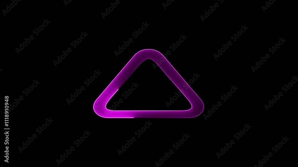 abstract triangle sign icon animation on black backgraound abstract triangle sign icon animation on black backgraound