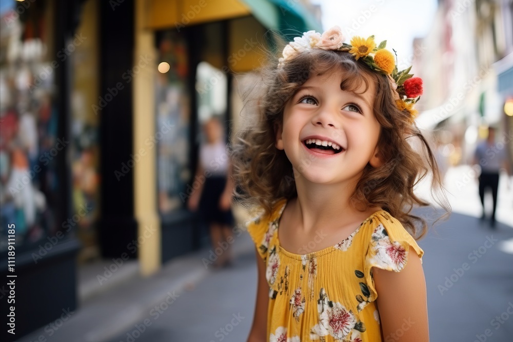 Portrait of a cute little girl with flowers in her hair outdoors Portrait of a cute little girl with flowers in her hair outdoors