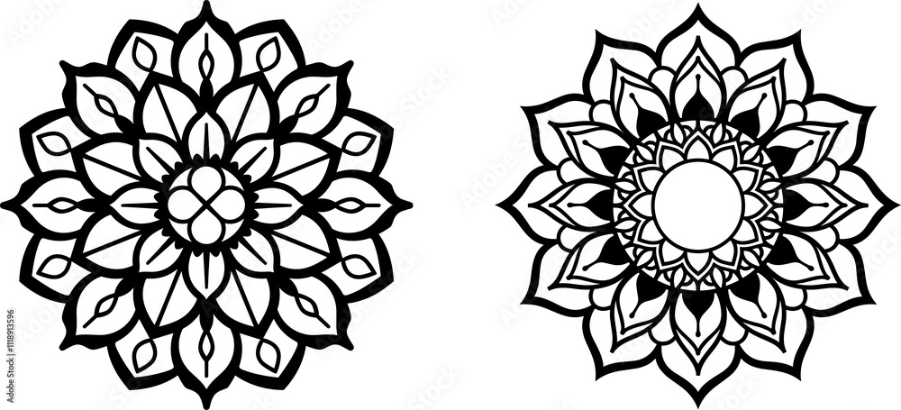 Luxury set of floral mandala ornamental background banner with gold round circle pattern Luxury set of floral mandala ornamental background banner with gold round circle pattern