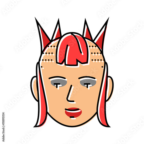 man punk subculture style color icon vector. man punk subculture style sign. isolated symbol illustration