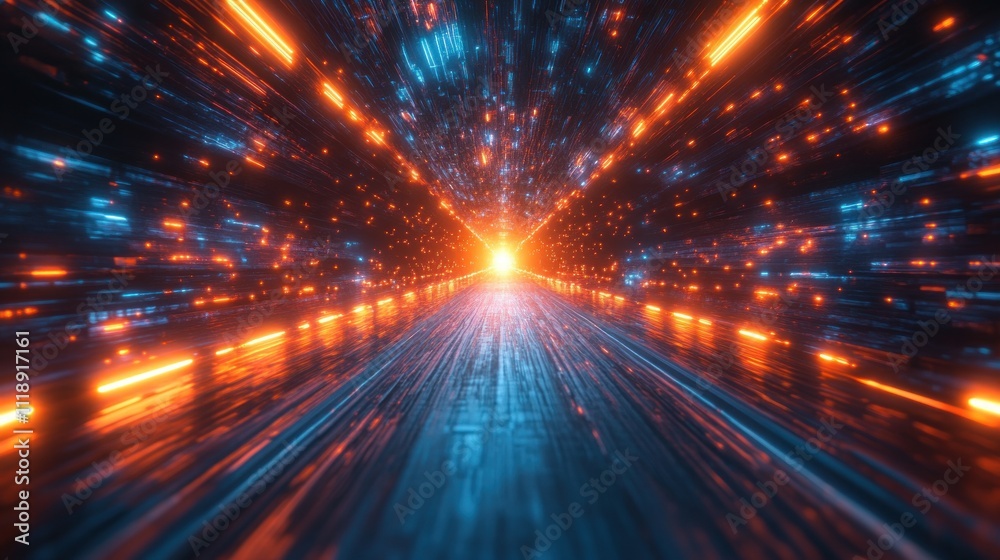 Futuristic Neon Landscape with Vibrant Light Lines Cyberpunk Scene Abstract Technology Background Futuristic Neon Landscape with Vibrant Light Lines Cyberpunk Scene Abstract Technology Background