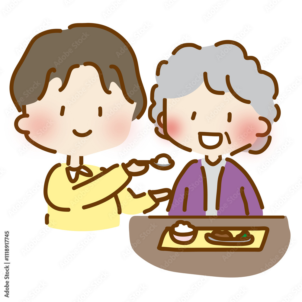 食事介助をするゆるくて可愛い男性の介護士2 食事介助をするゆるくて可愛い男性の介護士2