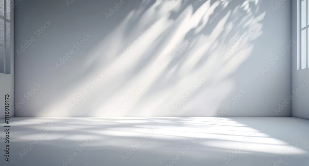 Minimalist Light Gray Background with Soft Shadows on White Wall for Product Presentation Minimalist Light Gray Background with Soft Shadows on White Wall for Product Presentation