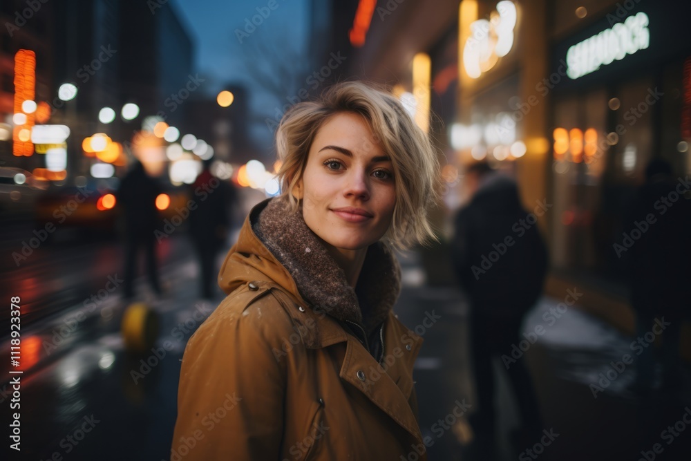 young beautiful hipster woman in the city at night, lifestyle people concept young beautiful hipster woman in the city at night, lifestyle people concept
