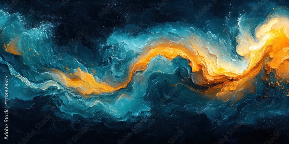 Aerial View of Abstract River Landscape with Turquoise and Orange Hues Dramatic Shadows Fluid Patterns Aerial View of Abstract River Landscape with Turquoise and Orange Hues Dramatic Shadows Fluid Patterns