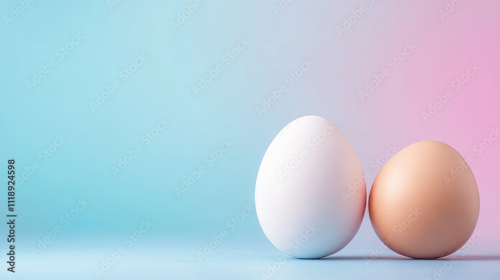 Single Egg Model on Soft Background with Color Gradient Single Egg Model on Soft Background with Color Gradient