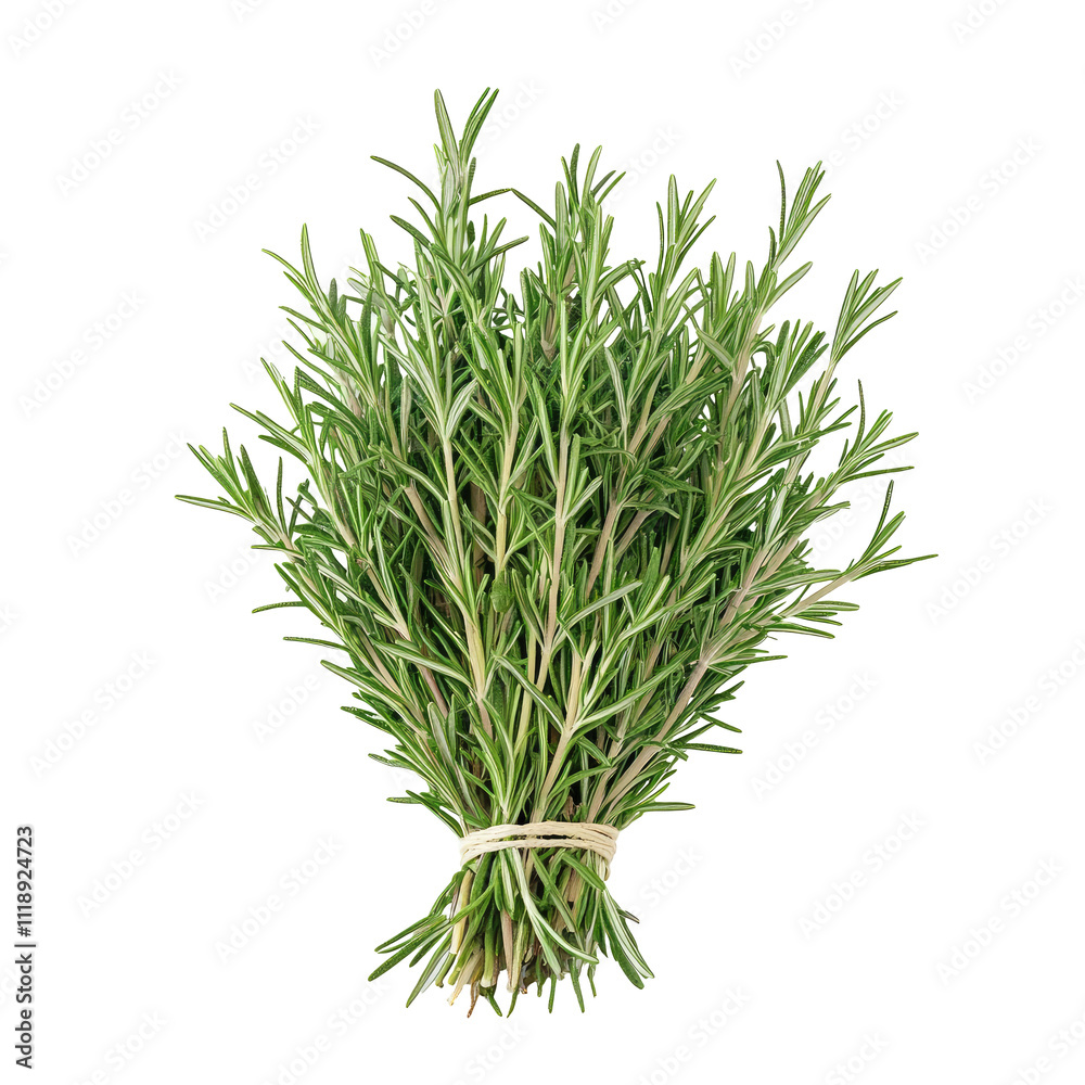 Fototapeta premium A bunch of fresh rosemary flat lay shot