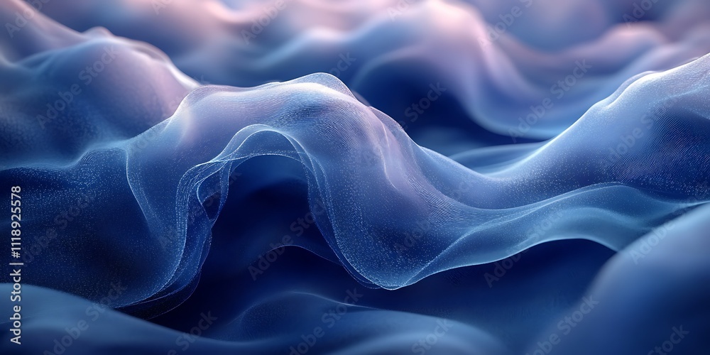 Obraz premium Abstract blue fabric waves texture background. (1)