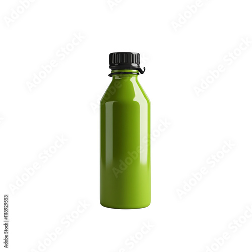 Green Aluminum Water Bottle with Black Cap - Mockup for Branding