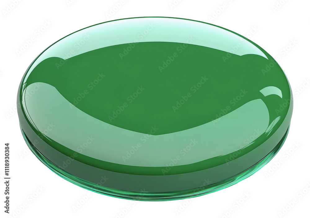 Green round object with smooth surface and shine, cut out - stock png. Green round object with smooth surface and shine, cut out - stock png.