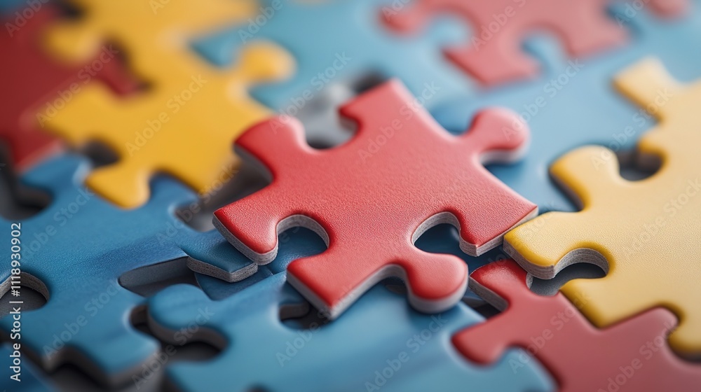 Fototapeta premium red and yellow puzzle