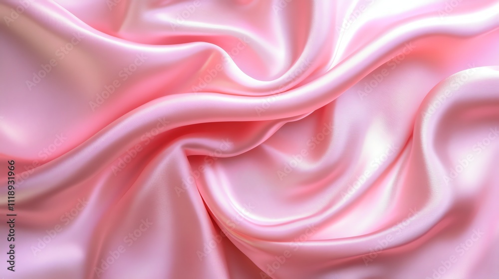 Obraz premium Smooth, soft, pink satin fabric.