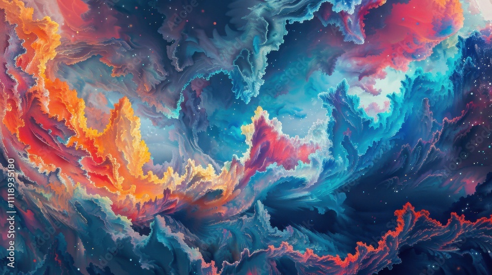A vibrant cosmic swirl of colors resembling a nebula. A vibrant cosmic swirl of colors resembling a nebula.