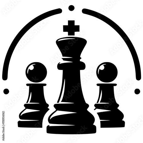 Silhouette de logo de pion d'échecs