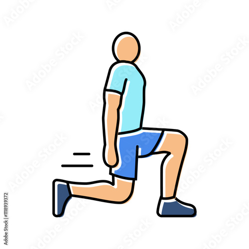 lunges fitness exercise leg color icon vector. lunges fitness exercise leg sign. isolated symbol illustration