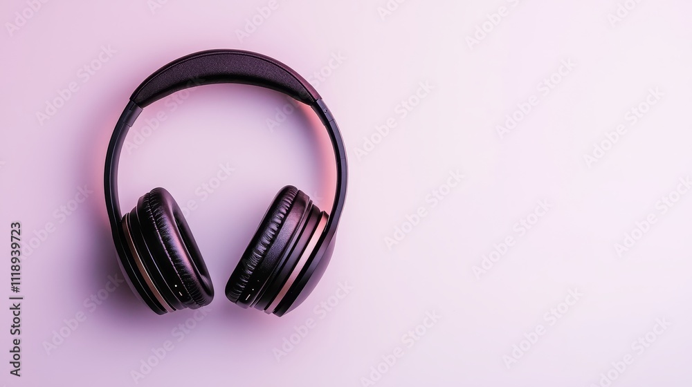 Sleek black wireless over-ear headphones floating on a clean white background, soft shadows below, minimalistic and modern for tech ads Sleek black wireless over-ear headphones floating on a clean white background, soft shadows below, minimalistic and modern for tech ads