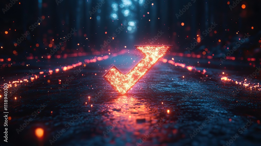 An abstract arrow speeds through light with a blue and pink glow against a futuristic background, evoking technology and motion An abstract arrow speeds through light with a blue and pink glow against a futuristic background, evoking technology and motion