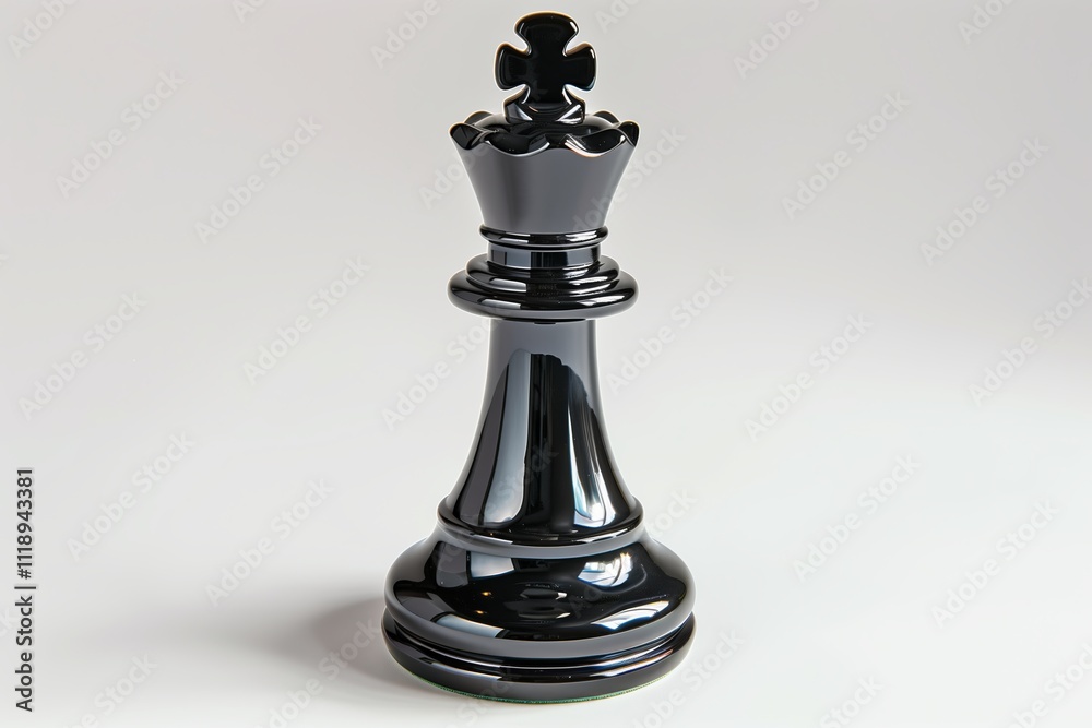 A glossy black chess piece, emphasizing strategy and intellectual competition. A glossy black chess piece, emphasizing strategy and intellectual competition.