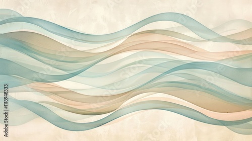 Minimal Abstract Waves: smooth, flowing waves design idea in light colors on a plain background. Helps increase the sense of movement.