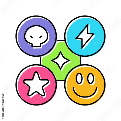 ecstasy mdma rave retro color icon vector. ecstasy mdma rave retro sign. isolated symbol illustration