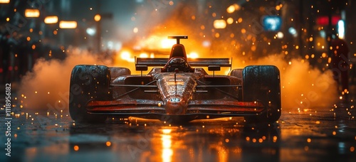 Formula 1 Racing Driver Confidently Walking on Track Before Competition