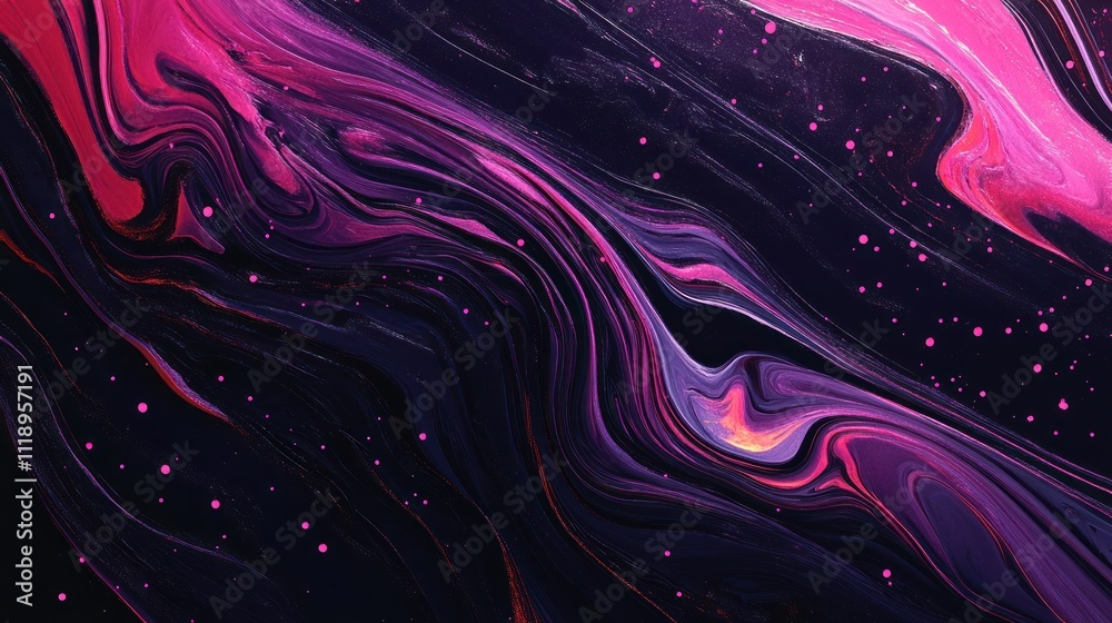 Black background with magenta swirl lines Black background with magenta swirl lines