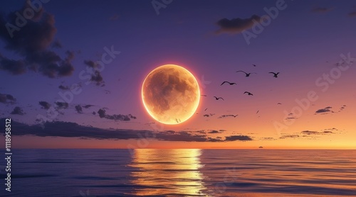 Wallpaper Mural Total Solar Eclipse Over the Ocean in a Breathtaking Scene Torontodigital.ca