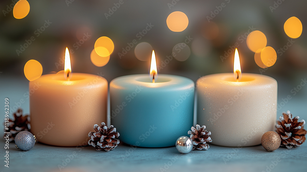 Christmas candles and decorations