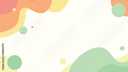 Pastel abstract shapes background. Fun Wavy Background, 