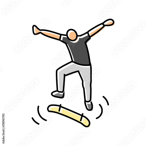 kickflip skate sport color icon vector. kickflip skate sport sign. isolated symbol illustration