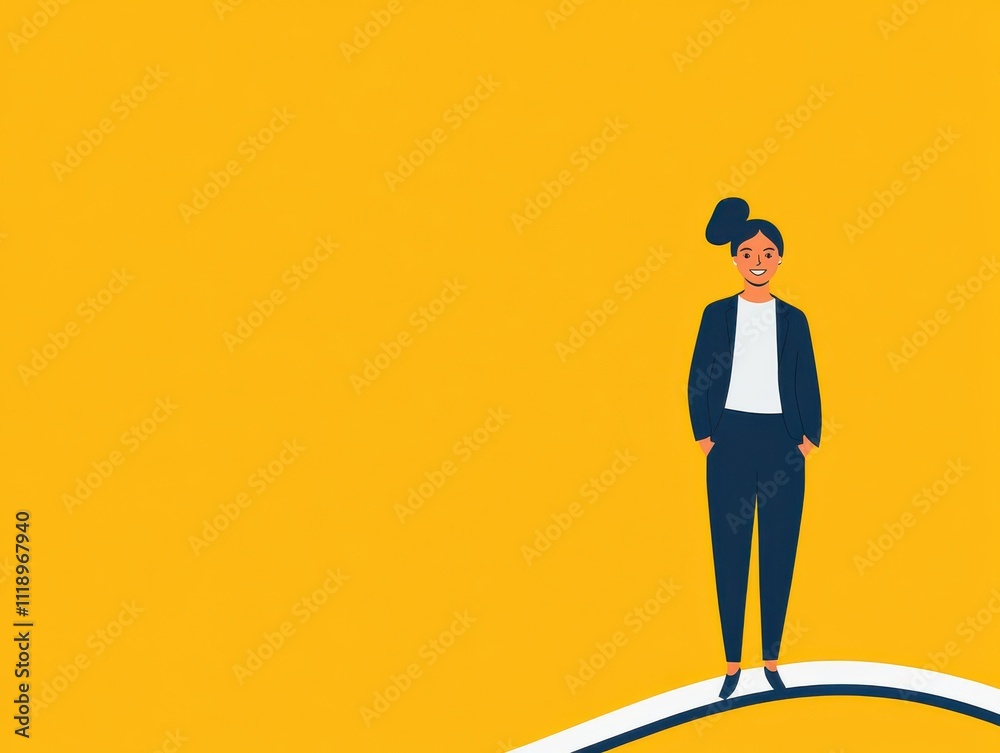 Confident woman in professional attire on a vibrant background. Confident woman in professional attire on a vibrant background.