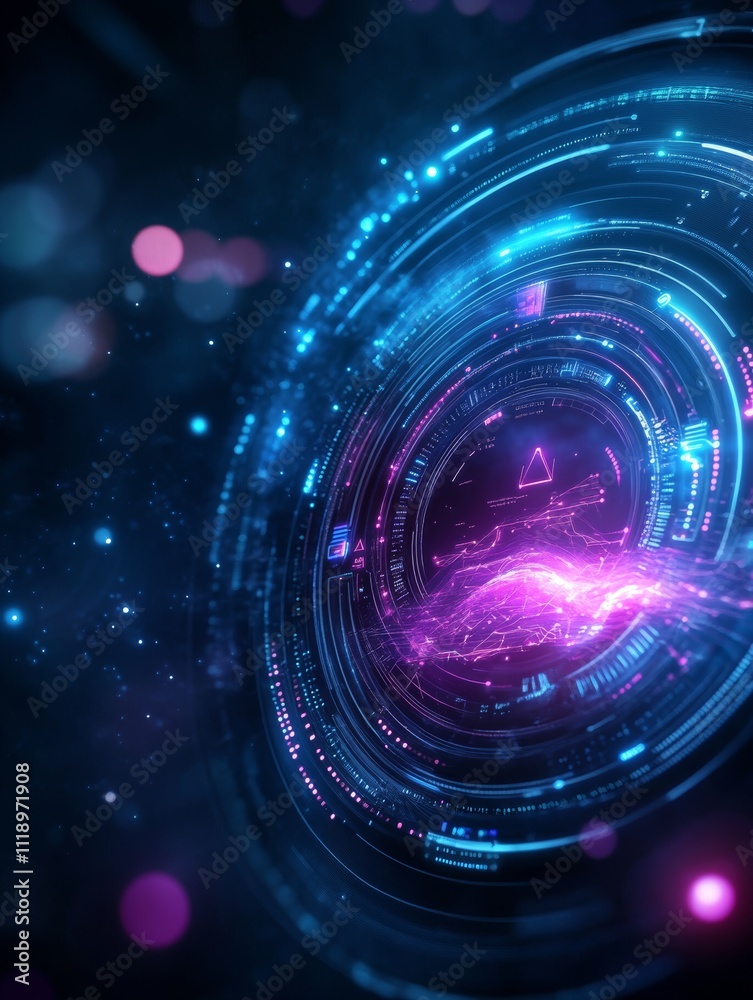 Futuristic Digital User Interface Design with AR Elements and HUD Futuristic Digital User Interface Design with AR Elements and HUD