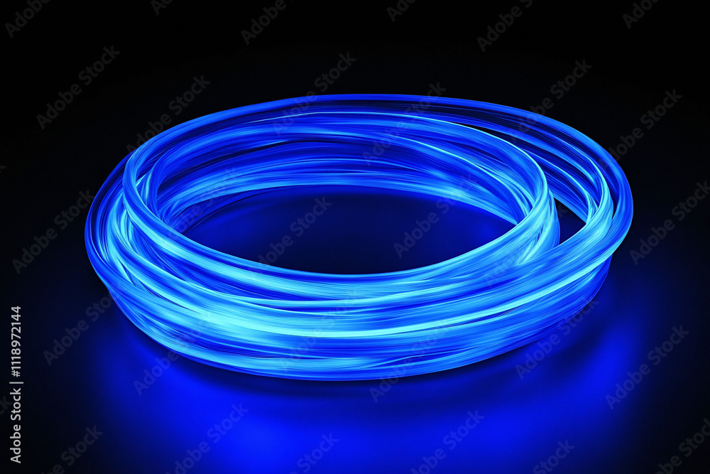 Glowing blue light trails in concentric circles. Glowing blue light trails in concentric circles.