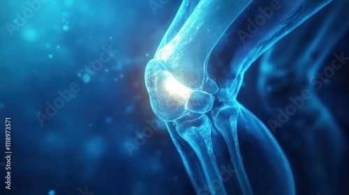 Human knee joint close-up